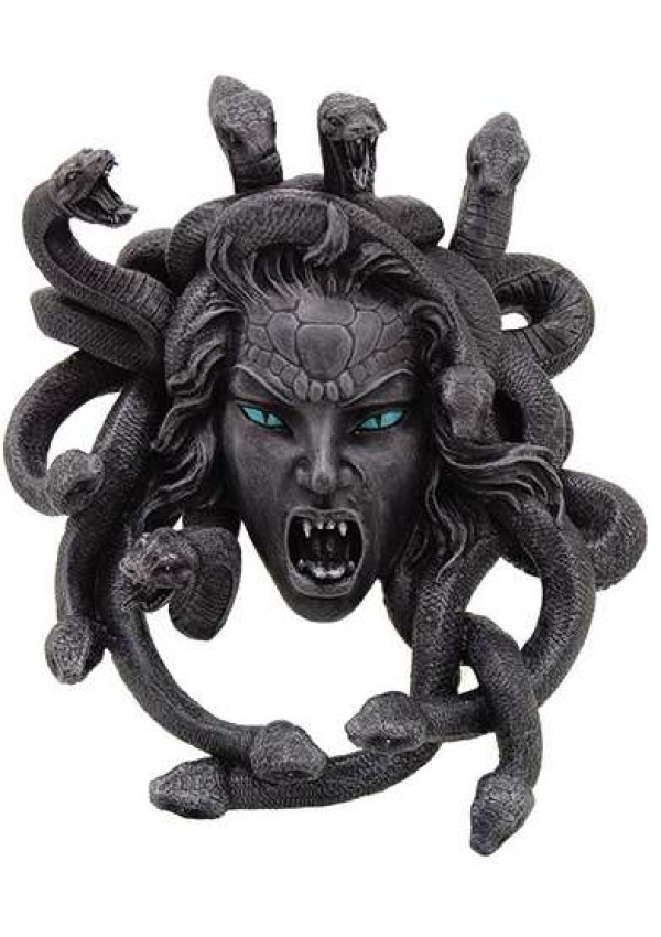 Medusa Head Greek Gorgon Plaque in Stone Finish - Greek Mythology