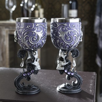 Deaths Desire Skull Gothic Goblet Set