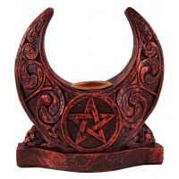 Crescent Moon Pentacle Candle Holder