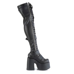 Black Chunky Platform Thigh High Boots