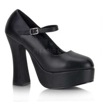 Dolly Black Faux Leather Platform Pump