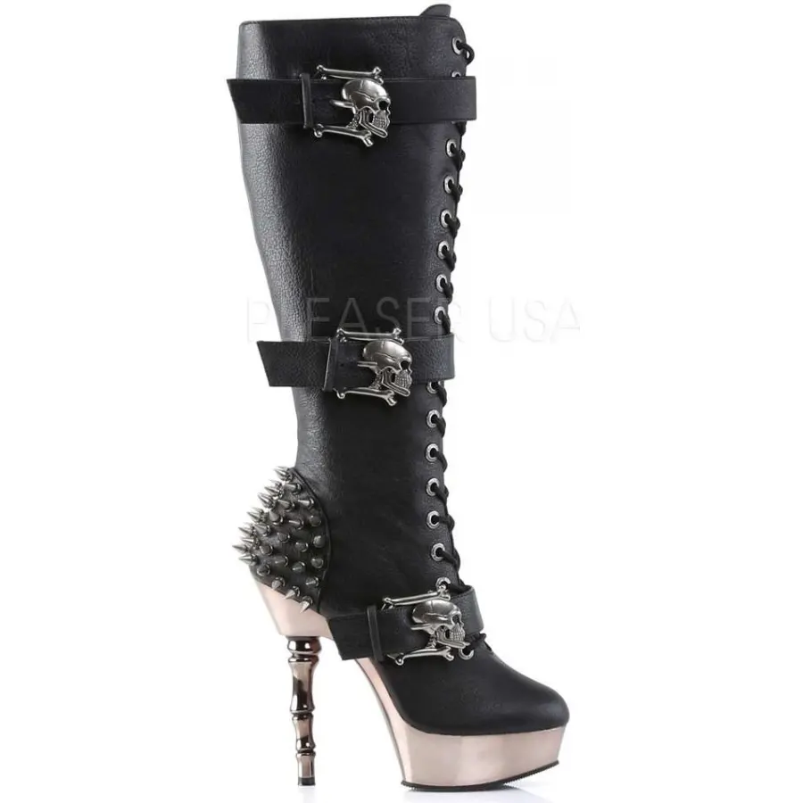 Women Boots Skulls Ladies High Boots High Heels Long Boots Women