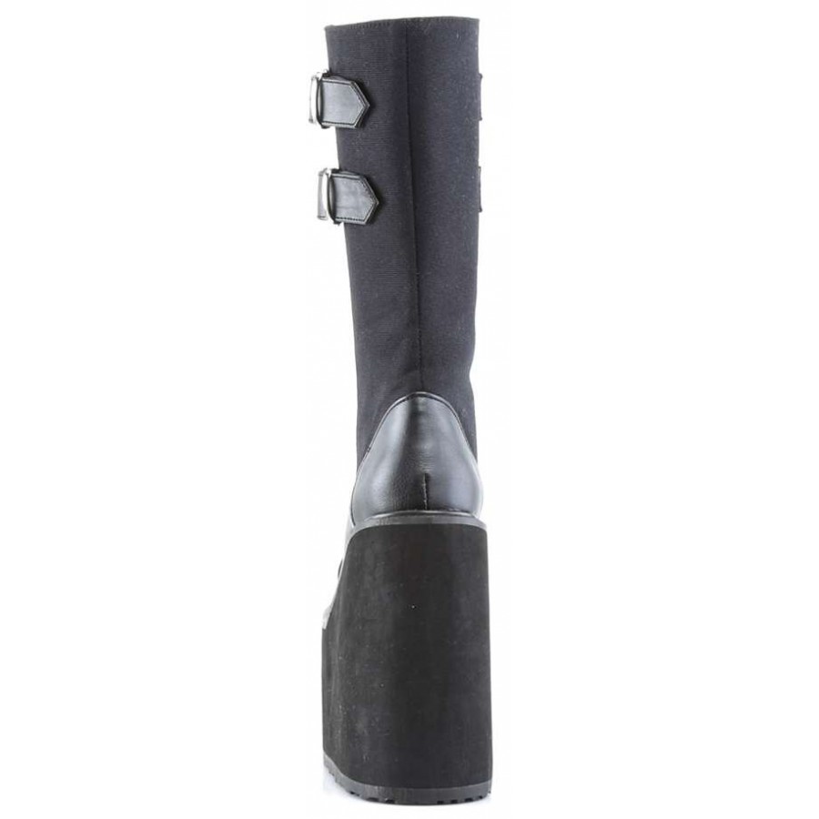 Swing 221 Canvas and Faux Leather Knee Boot - Gothic Womens Boots