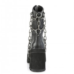 Assault Chained Block Heel Womens Combat Boots