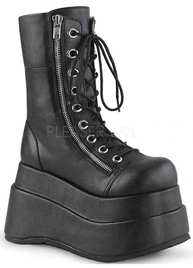 black booties platform heels