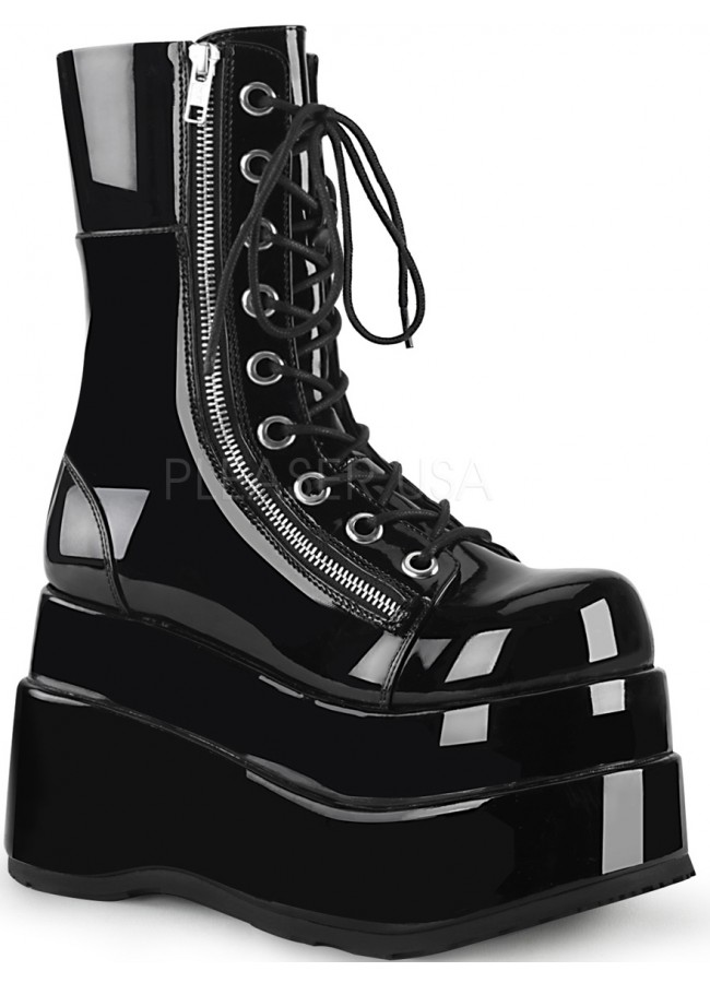 shiny platform boots