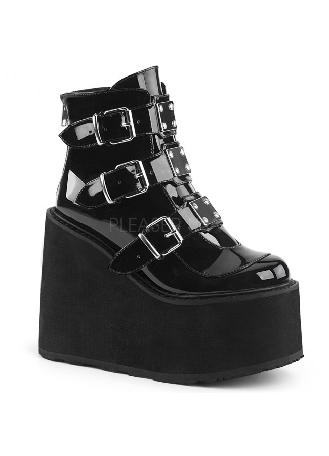 black platform shoe boots