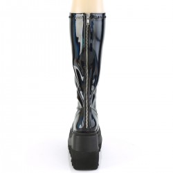 Black Hologram Shaker-65 Womens Knee Boots