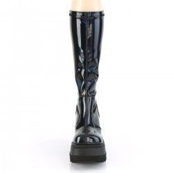 Black Hologram Shaker-65 Womens Knee Boots