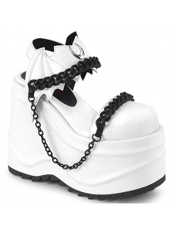 Wave Platform White Chained Bat Platform Sandal