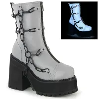 Assault Chained Grey Womens Combat Boots