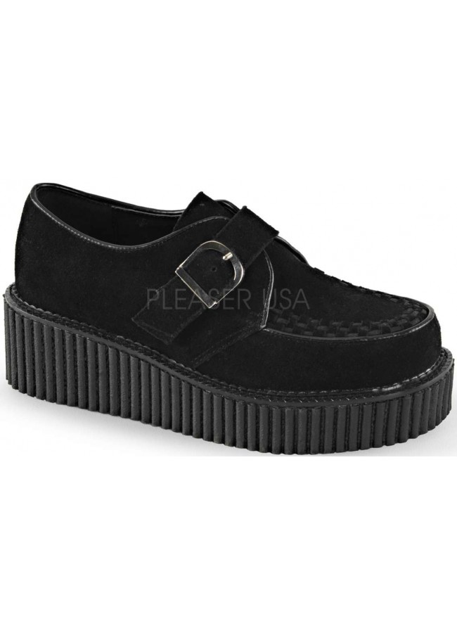 black suede creeper shoes