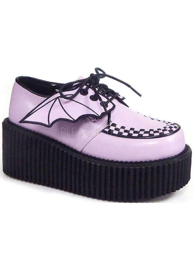 Bat Wing Womens Pink Creeper Shoes 