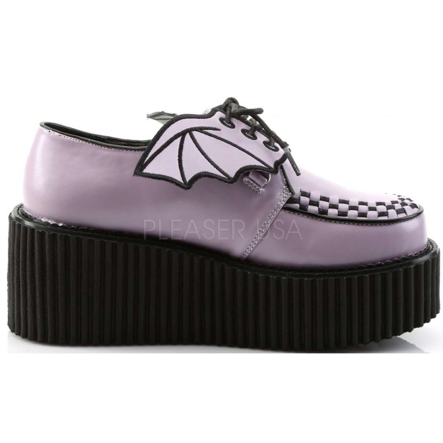 behuizing Kinderdag trimmen Bat Wing Womens Pink Creeper Shoes - Demonia Creeper for Women