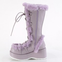 Demonia Cubby-311 Mid-Calf Boots in Lavender