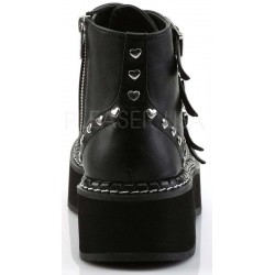 Emily Low Platform Heart Stud Ankle Boots