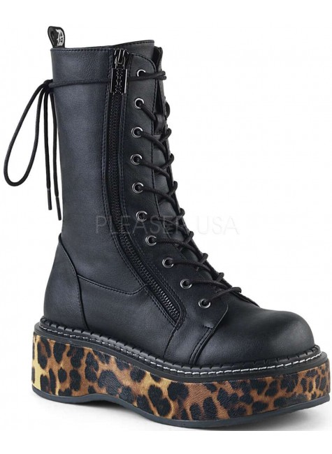 leopard platform boots