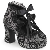 Heart Ruffled Print Gothika Pumps