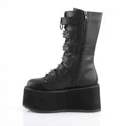 Damned Black Buckled Gothic Boots for Women