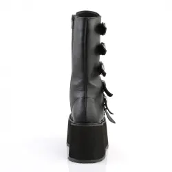 Damned Black Buckled Gothic Boots for Women