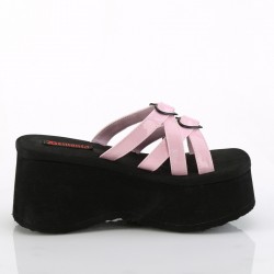 Heart Ring Pink Hologram Platform Clogs