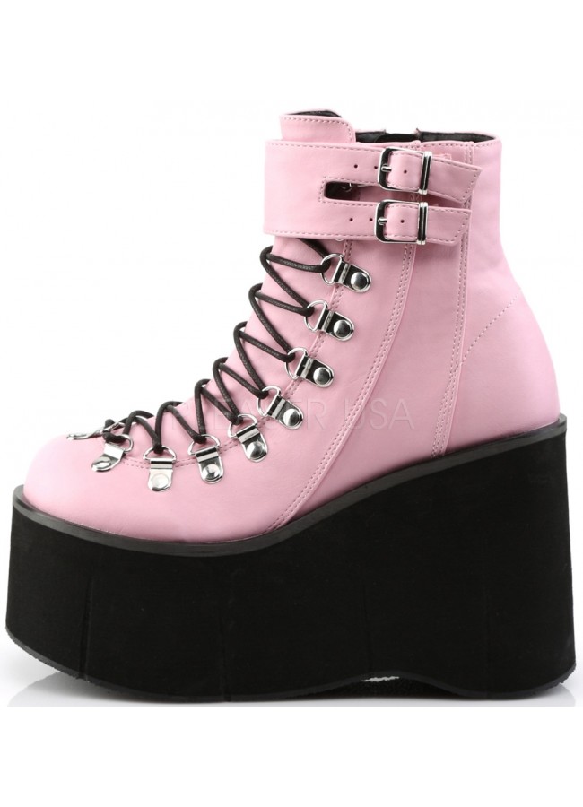 platform boots pink and black