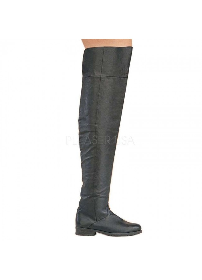Maverick Unisex Flat Thigh High Pirate Boot - Thigh High Boots