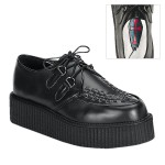 Black Leather Mens Creeper Loafer