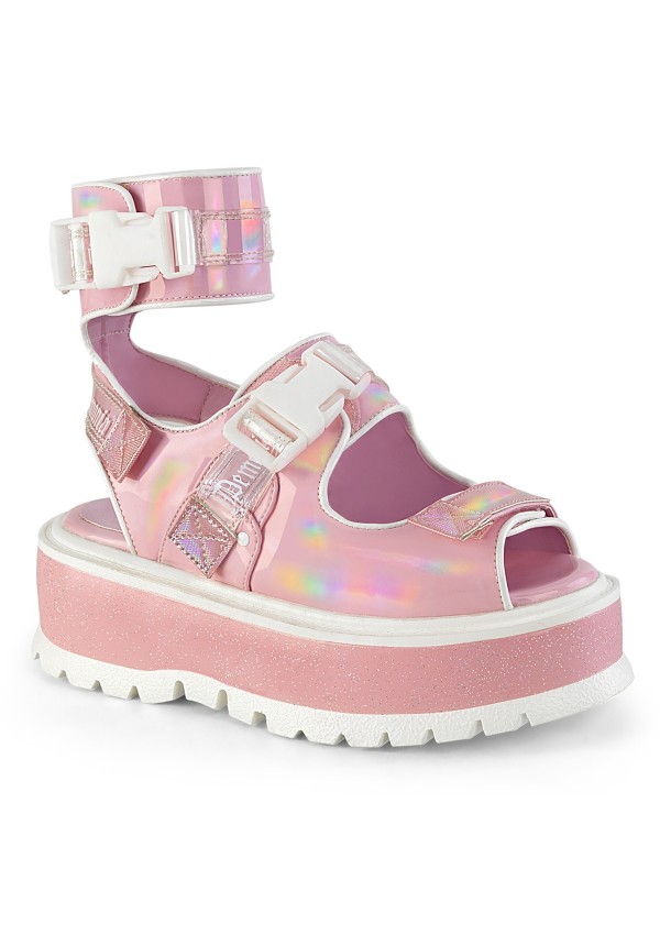 Slacker Pink Platform Ankle Strap Sandals