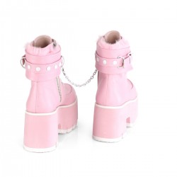 Ashes Pink Hobble Boots with Removable Ankle Cuffs