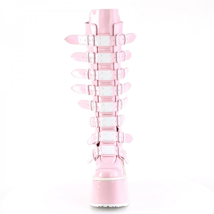 Pastel Goth Platform Boots Pink – Aesthetics Boutique