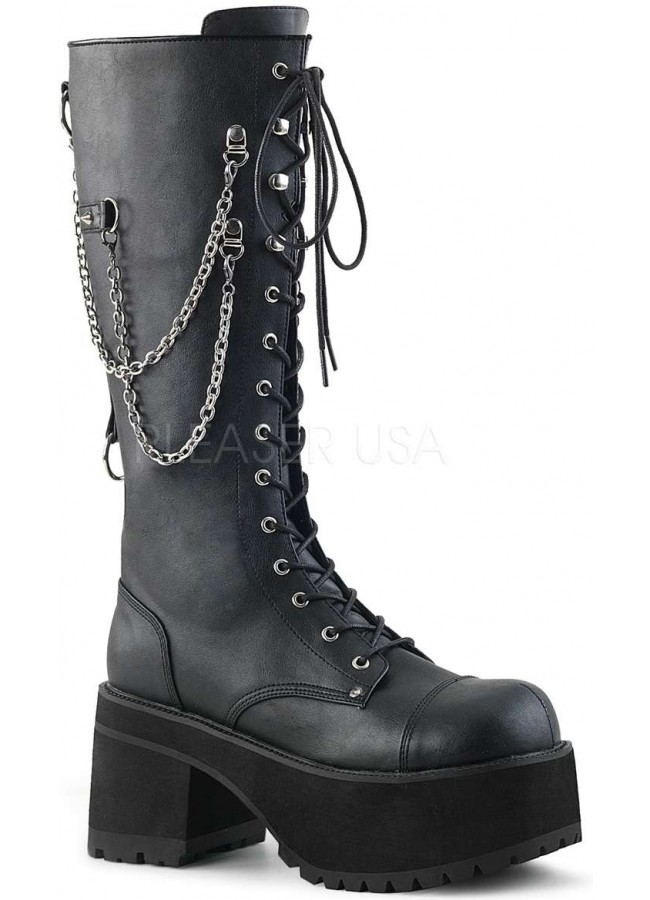 leather knee high boots for men