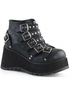 Scene Buckled Black Ankle Boots