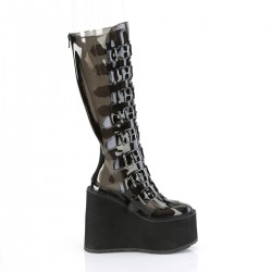 Swing Transparent Black Womens Platform Boots