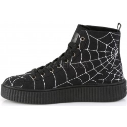 Spiderweb Black Canvas High Top Sneaker