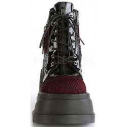 Stomp Burgundy and Black Charmed Wedge Bootsie