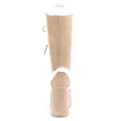 Tan Faux Fur Camel-311 Platform Knee Boot