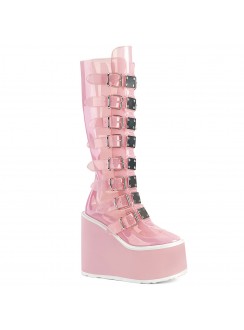 Swing Transparent Pink Womens Platform Boots