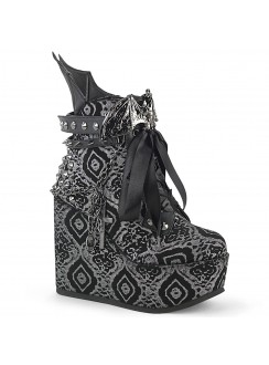 Poison Vampire Hunter Patterned Gothic Ankle Boots