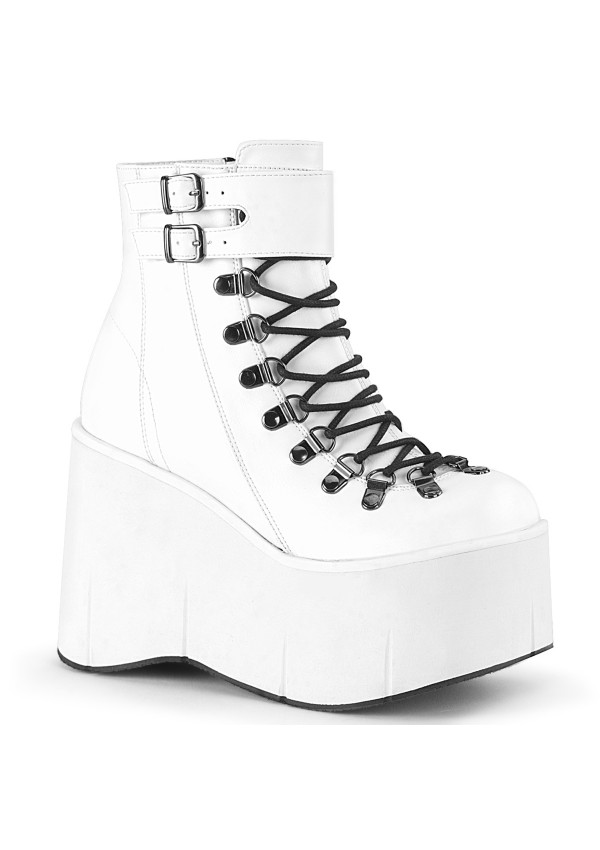 Kera White Platform Ankle Boots