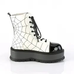 Spiderweb White Slacker Ankle Boots