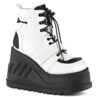 Stomp White Cybergoth Wedge Ankle Boots