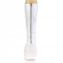 White Hologram Shaker-65 Womens Knee Boots