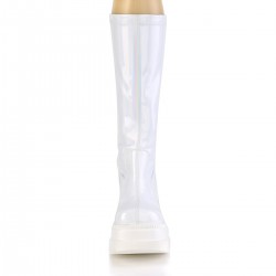 White Hologram Shaker-65 Womens Knee Boots