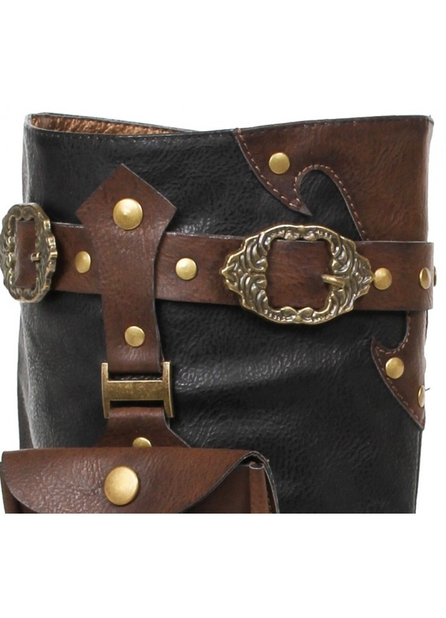 amos multi pocket steampunk mens knee high boots