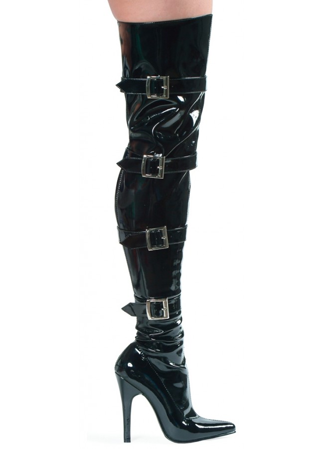Black Patent Over the Knee Thigh Boot 