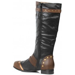 Amos Multi Pocket Steampunk Mens Knee High Boots