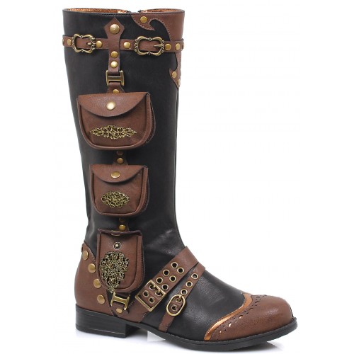 Silas Multi Pocket Steampunk Womens Boots Gothic Plus