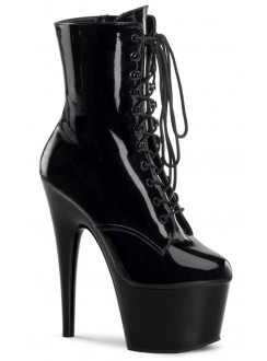 Adore Black Patent Platform Granny Ankle Boots