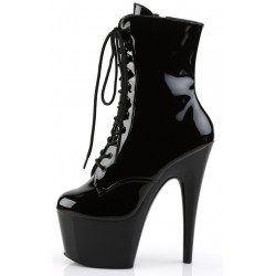 Adore Black Patent Platform Granny Ankle Boots